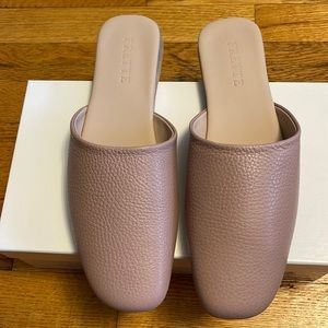 Frette Mauve leather and Suede Mule Slippers
